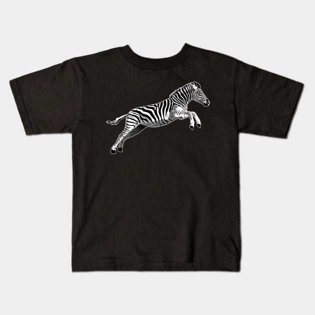 Jumping zebra Kids T-Shirt by ilhnklv